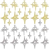 COGCHARGER 30pcs Mixed Colors Star Shaped Alloy Pendants with Hanging Ring for DIY Jewelry Making
