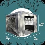 Gr8 Garden 3x3m Gazebo Tent with Removable Sides Gray Outdoor Shelter view 4