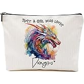 Dragon Gifts Makeup Bag, Dragons Gift Dragon Lovers Cosmetic Bag Travel Organizer Bags Makeup Pouch, Christmas Birthday Animal Lovers Gifts for Women Girls Friends