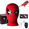 Superhero Spider Mask - Mechanical Light Up Eyes, Moving Lenses, Cosplay Prop Mask - Remote Control - Perfect For Halloween, Birthday & Christmas