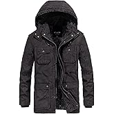 JYG Men's Winter Thicken Coat Casual Military Parka Jacket with Removable Hood