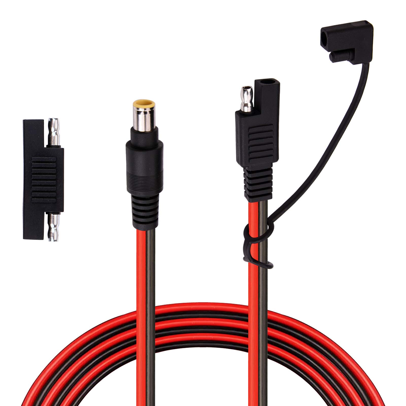 Adaptador de conector CC macho a SAE de 8 mm, cable de calibre 14, compatible con Explorer 160 240 500 1000 GZ, estación de energía de respaldo portátil para RV y generador solar, panel solar portátil de 14 AWG, 1,8 m