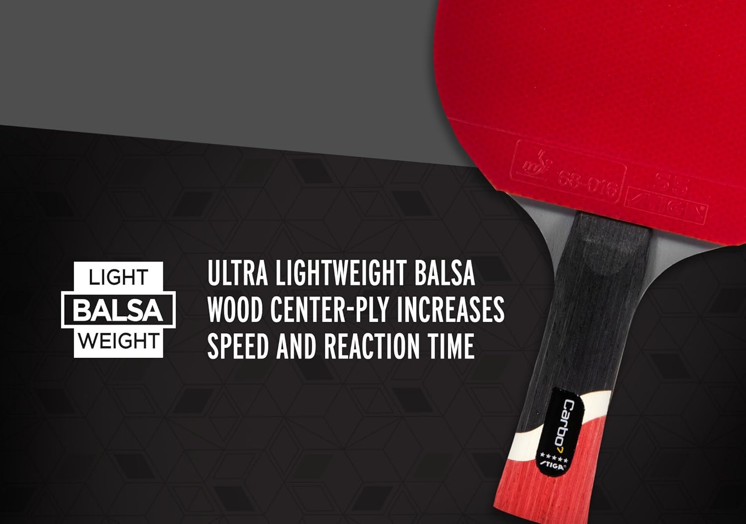 STIGA Pro Carbon Performance-Level Table Tennis Racket with Carbon Technology for Tournament Play : Table Tennis Rackets : Sports & Outdoors