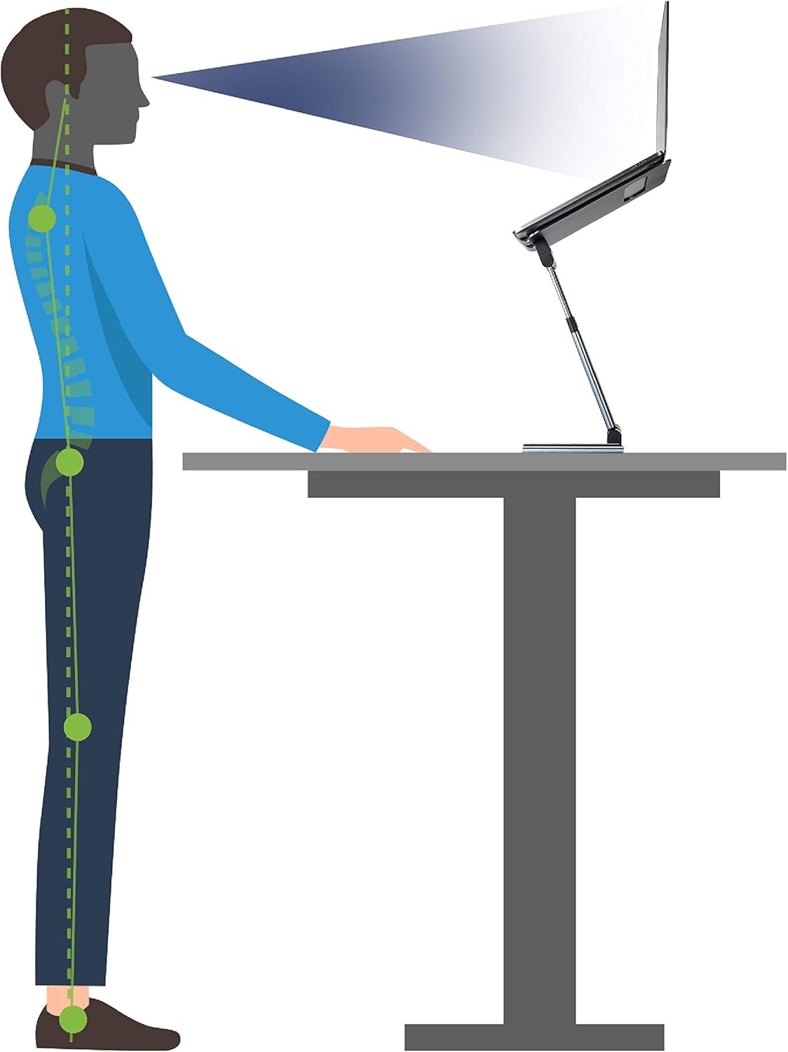 Ergonomic Laptop stand for desk, Adjustable height up to 20", Laptop riser computer stand for laptop, Portable laptop stands, Fits MacBook, Laptops 10 15 17 inches, Laptop holder and Laptop desk stand: Electronics