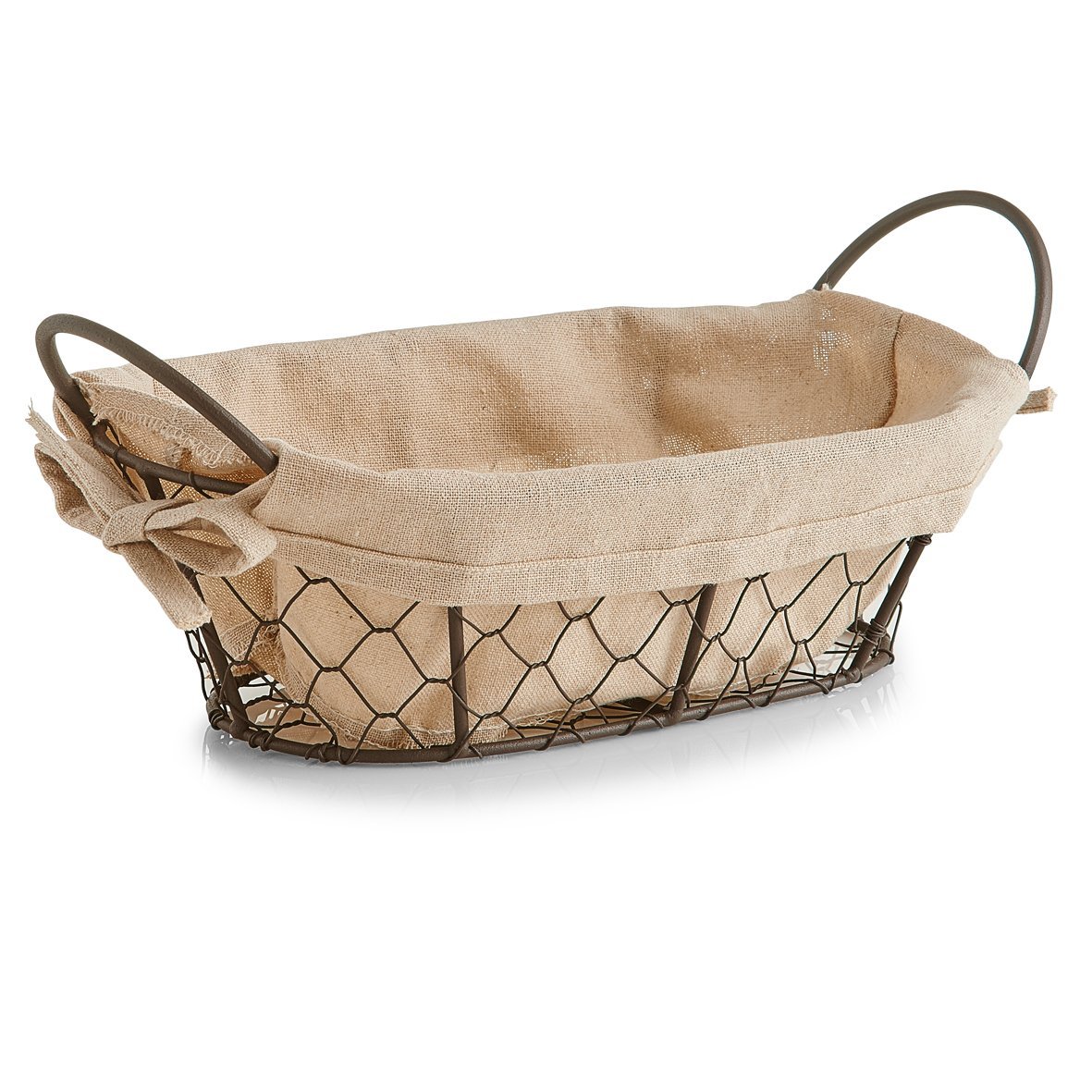 Zeller "Countrystyle Bread Basket, Brown/Beige, 26 x 17 x 9 cm