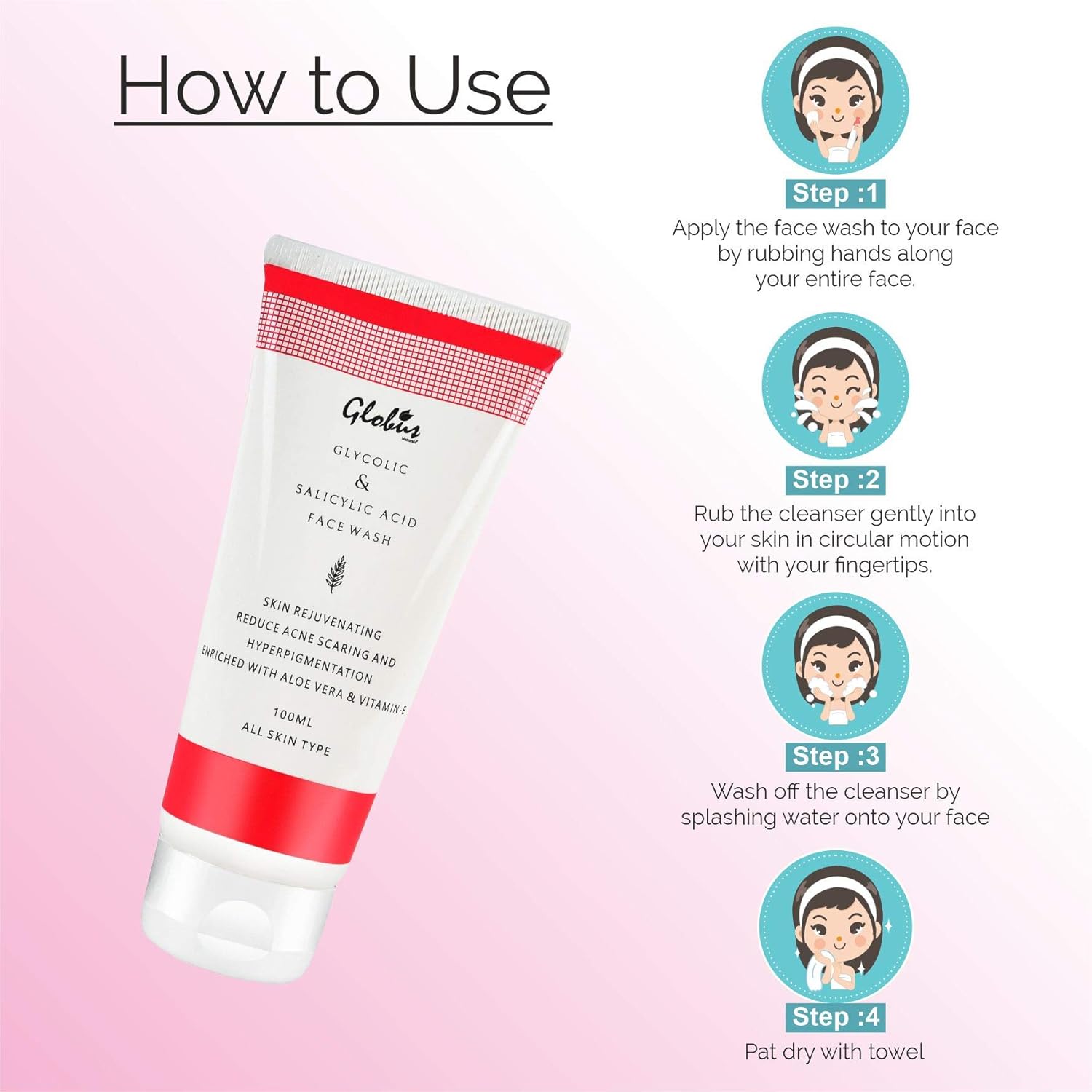 globus naturals pimple clear face wash