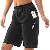 Tedila Women's Hiking Cargo Shorts Lightweight Quick Dry Athletic Shorts for Camping Travel Golf with Zipper Pockets