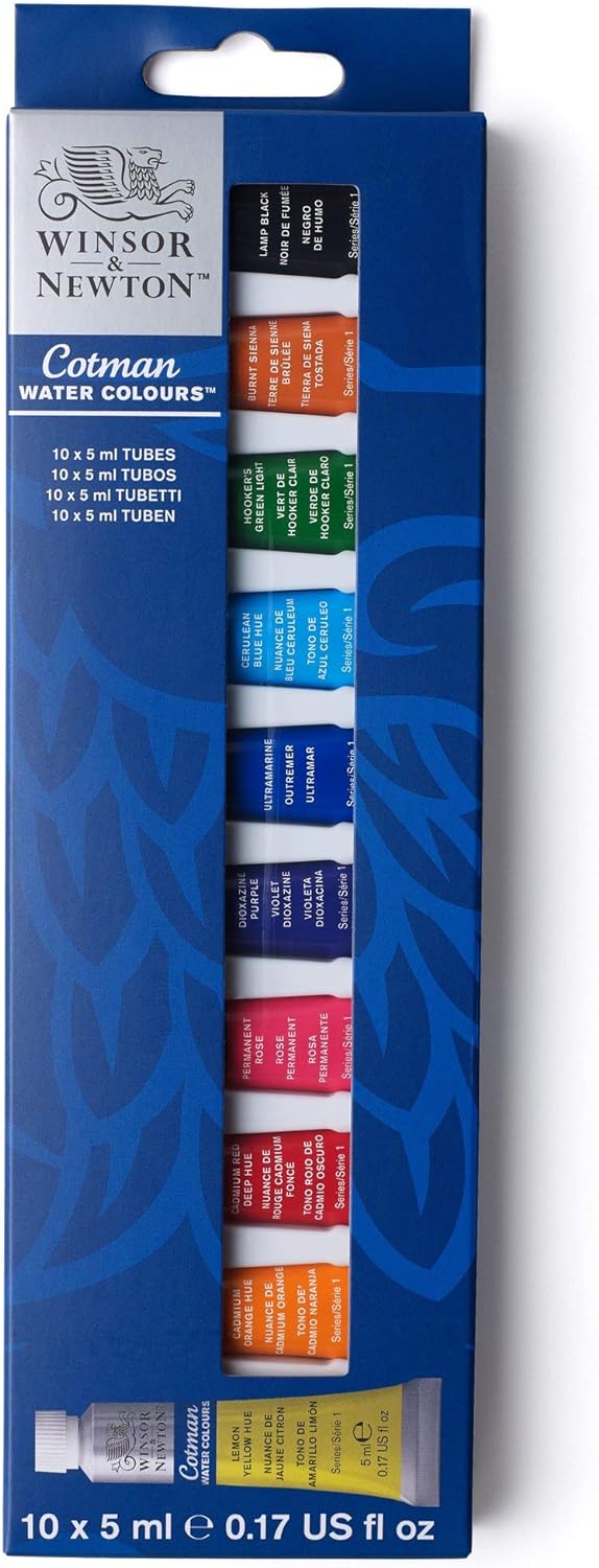 Winsor & Newton, Cotman Watercolour Set, 10 x 5ml Tubes, Cotman Watercolour Starter Tube Set of 10 * 5ml, 50 ml (Pack of 1) - Image 5