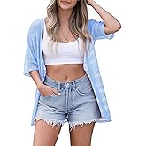 VIISHOW Women's Crochet Kimono Summer Lightweight Cardigan Open Front Hollow Out Beach Cover-Up
