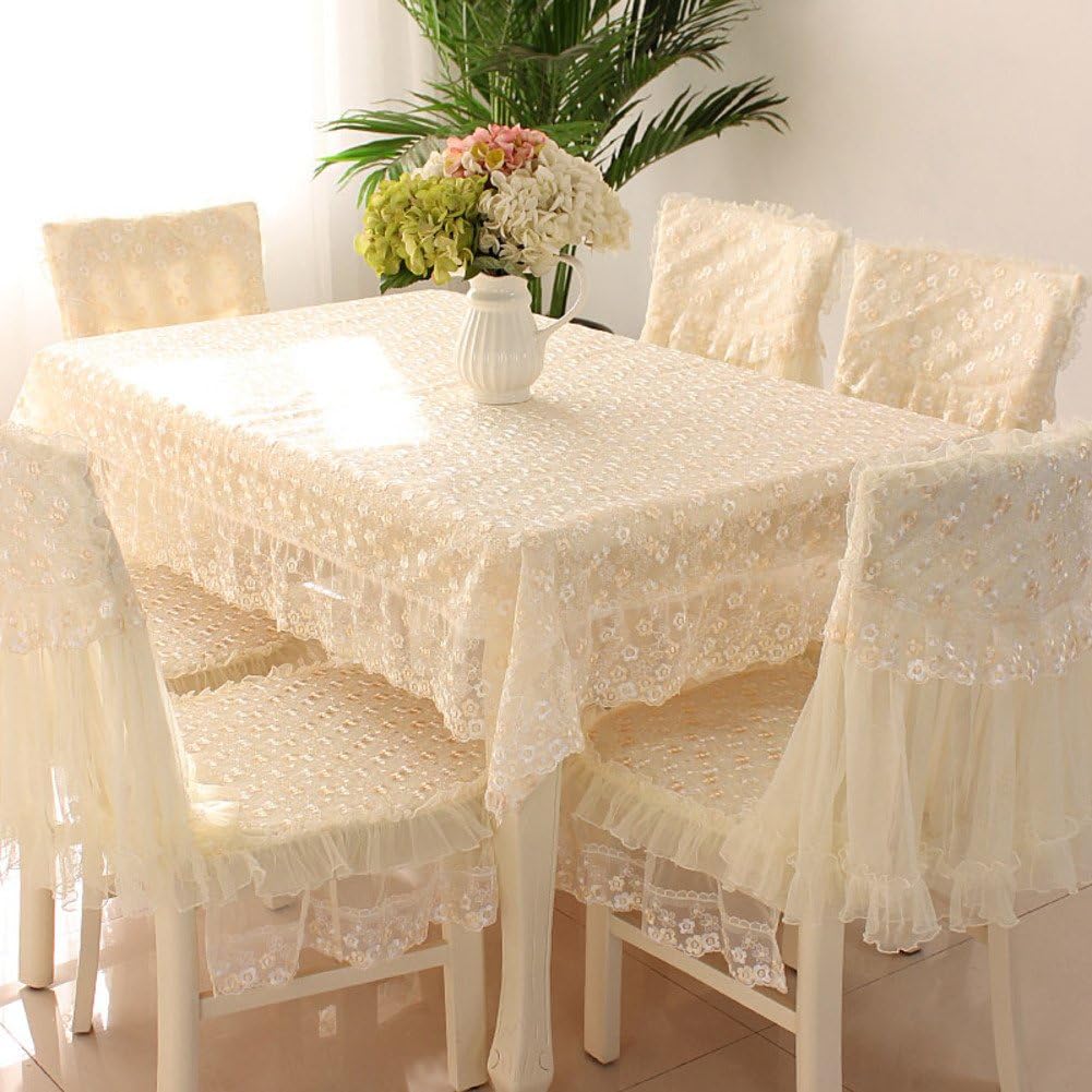 AMYDREAMSTRORE Macrame lace Tablecloth for wedding,Vintage Square Print tablecloths-B 150x150cm(59x59inch)