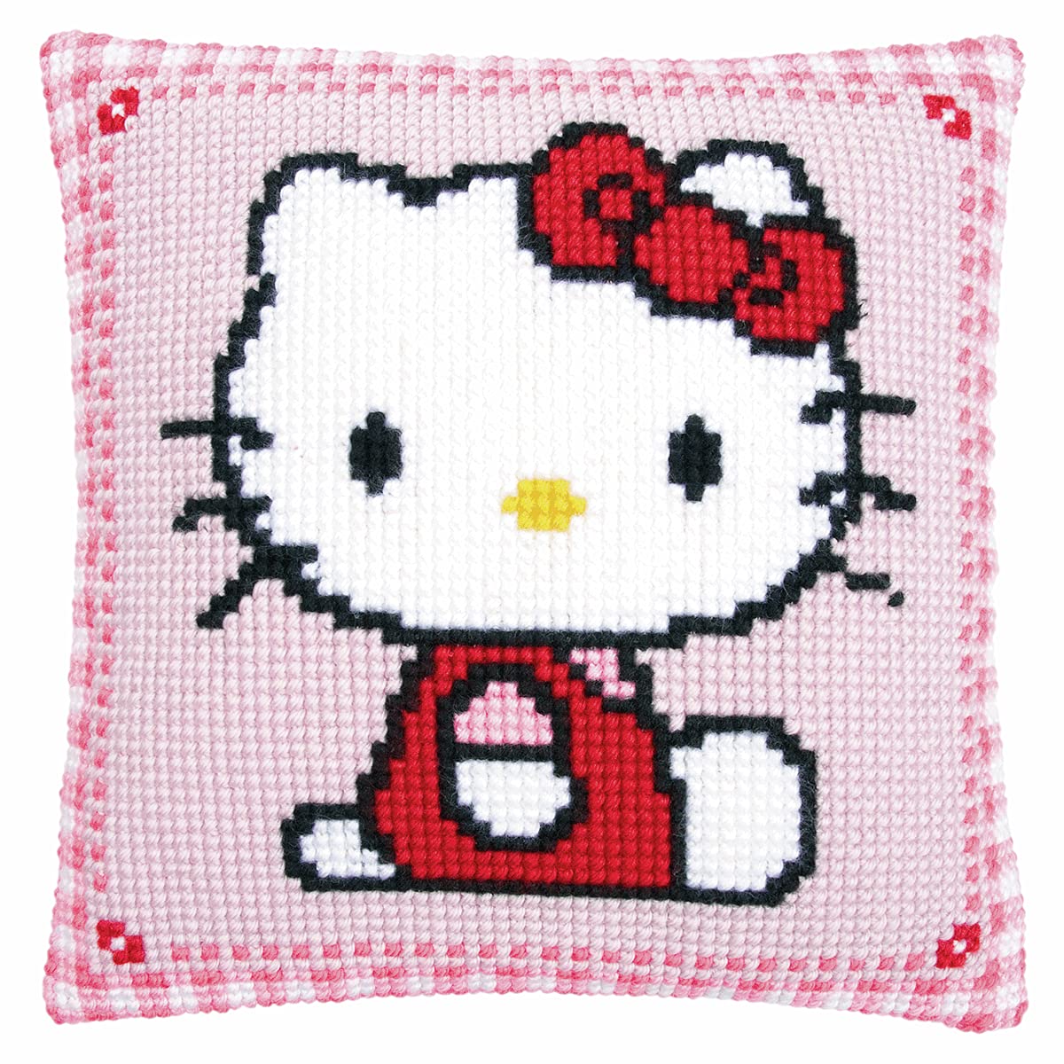 Vervaco Hello Kitty Cross Stitch Cushion, Multi-Colour