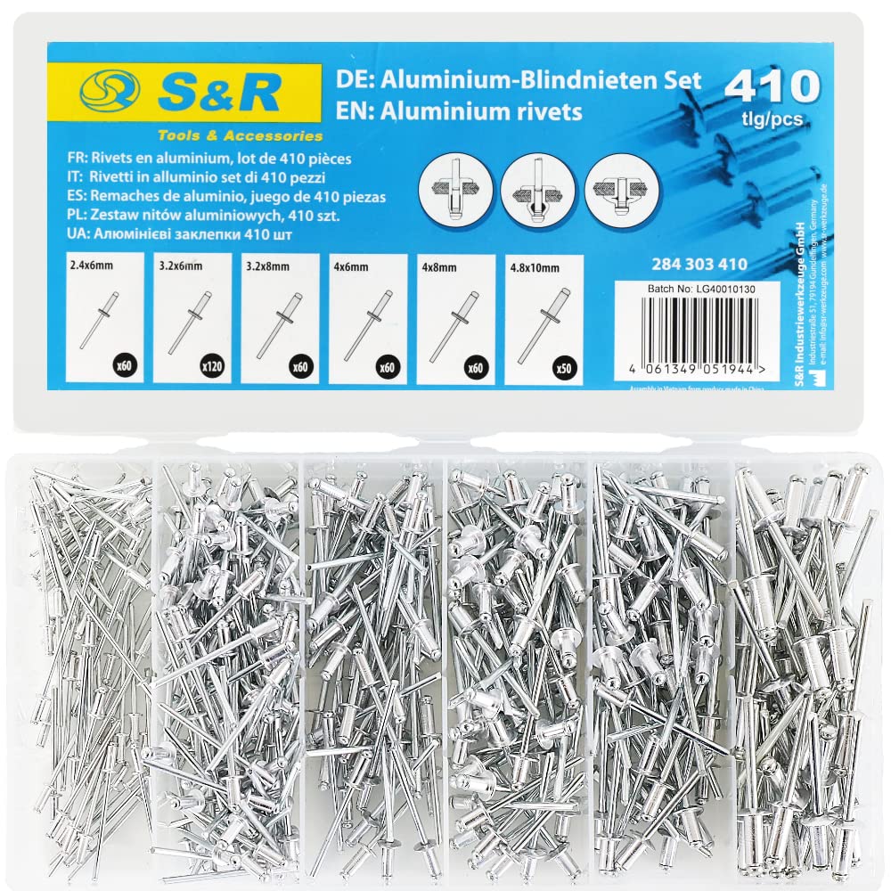 S&R Riveters (Blind/Pop Rivets Set 410 pcs.)