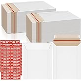 CXIIPOL 100 Pack Rigid Mailers 6x8 Inch Self Seal Document Mailers, Protective Flat Cardboard Sturdy White Photography Envelopes for Photos, Document, CD, Coins, Stamps
