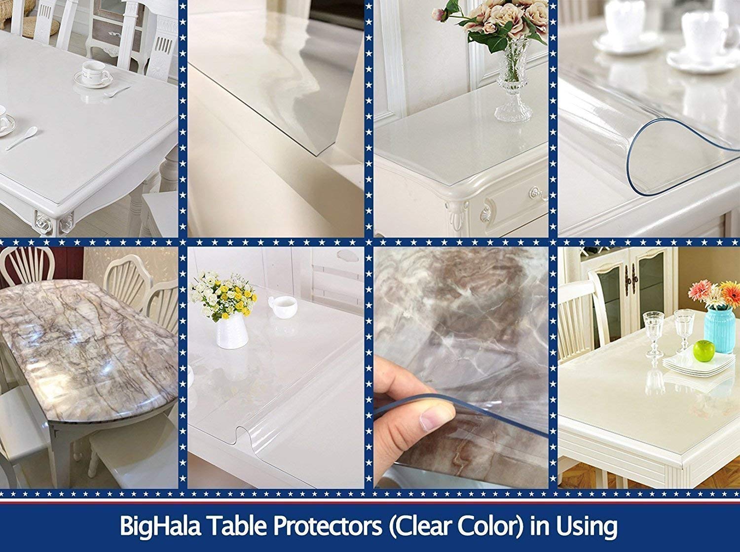 Eco Thick PVC Round Table Protector Clear Plastic Round Tablecloth