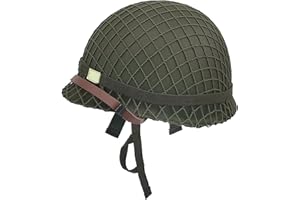 WXKHV WWII US WW2 Army M1 Green Helmet Steel Shell with Net/Canvas Chin Strap