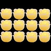 Flameless LED Floating Candles - 2.5" Wax Rose with Flickering LED Battery Works 100+ Hours Waterproof Tealights for Cyliner Vases, Centerpieces at Weddings, Party, Pool, Holiday (12PACK, Warm White)