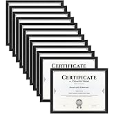 HORLIMER 8.5 x 11 Picture Frame Set of 12, Black Photo Frames 8.5 by 11 for Certificate Diploma Document, Wall Hanging or Tabletop Display