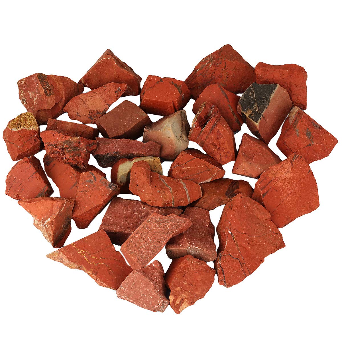 mookaitedecor 1 lb Bulk Natural Red Jasper Raw Crystals Rough Stones for Tumbling,Cabbing,Polishing,Wire Wrapping,Wicca & Reiki Crystal Healing