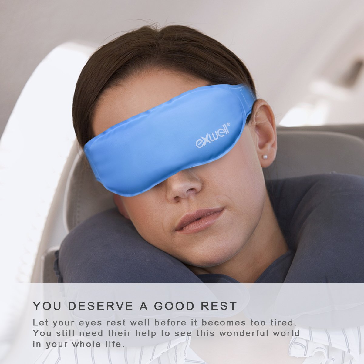 Eye Mask,Exwell Sleeping Mask With Strap for Hot/Cold Therapy,Reusable Gel Eye Mask for Reducing Puffiness,Dry eye,Fatigue,Bruises,Tension,Eyelid Glands,Itching