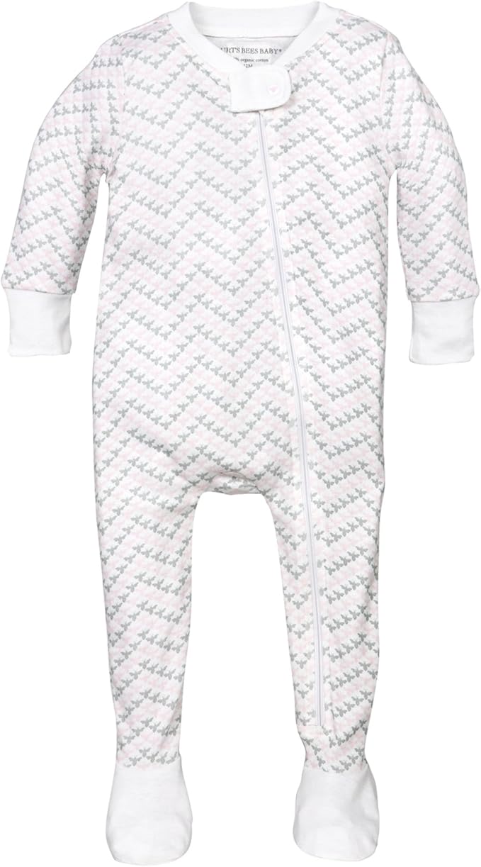 100 Organic Cotton Zip Front NonSlip Footed Sleeper PJs Burts Bees