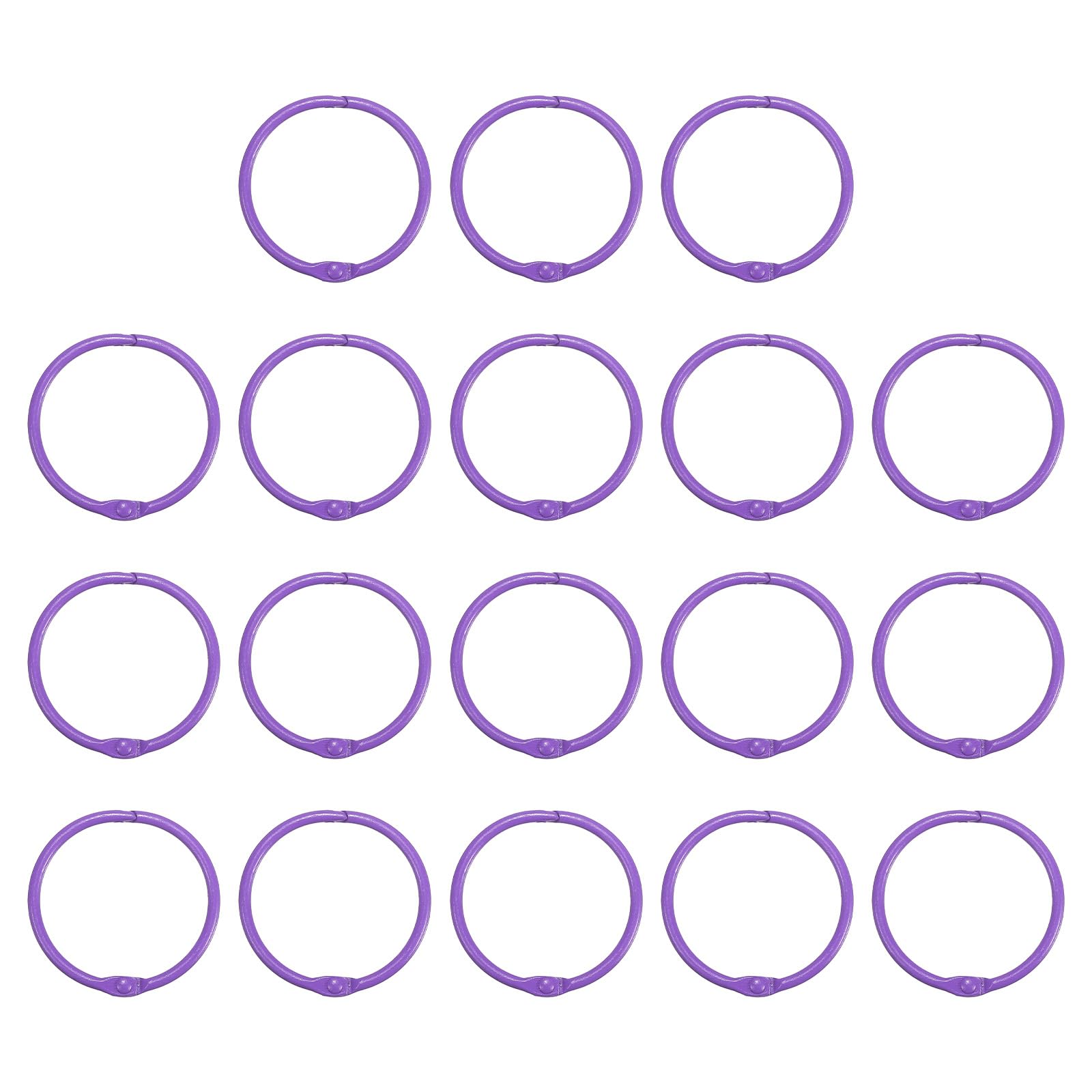PATIKIL 1.8 Inch Loose Leaf Binder Rings, 18 Pack 3mm Metal Flash Card Book Binding Rings for Key Chain Index Card Scrapbooks, Light Purple