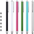 ChaoQ Stylus Pens for Touch Screens, Mesh Fiber Capacitive Stylus (6-Pack), with 6 Replaceable Mesh Tips (Black, White, Pink, Green, Sky Blue, Silver)