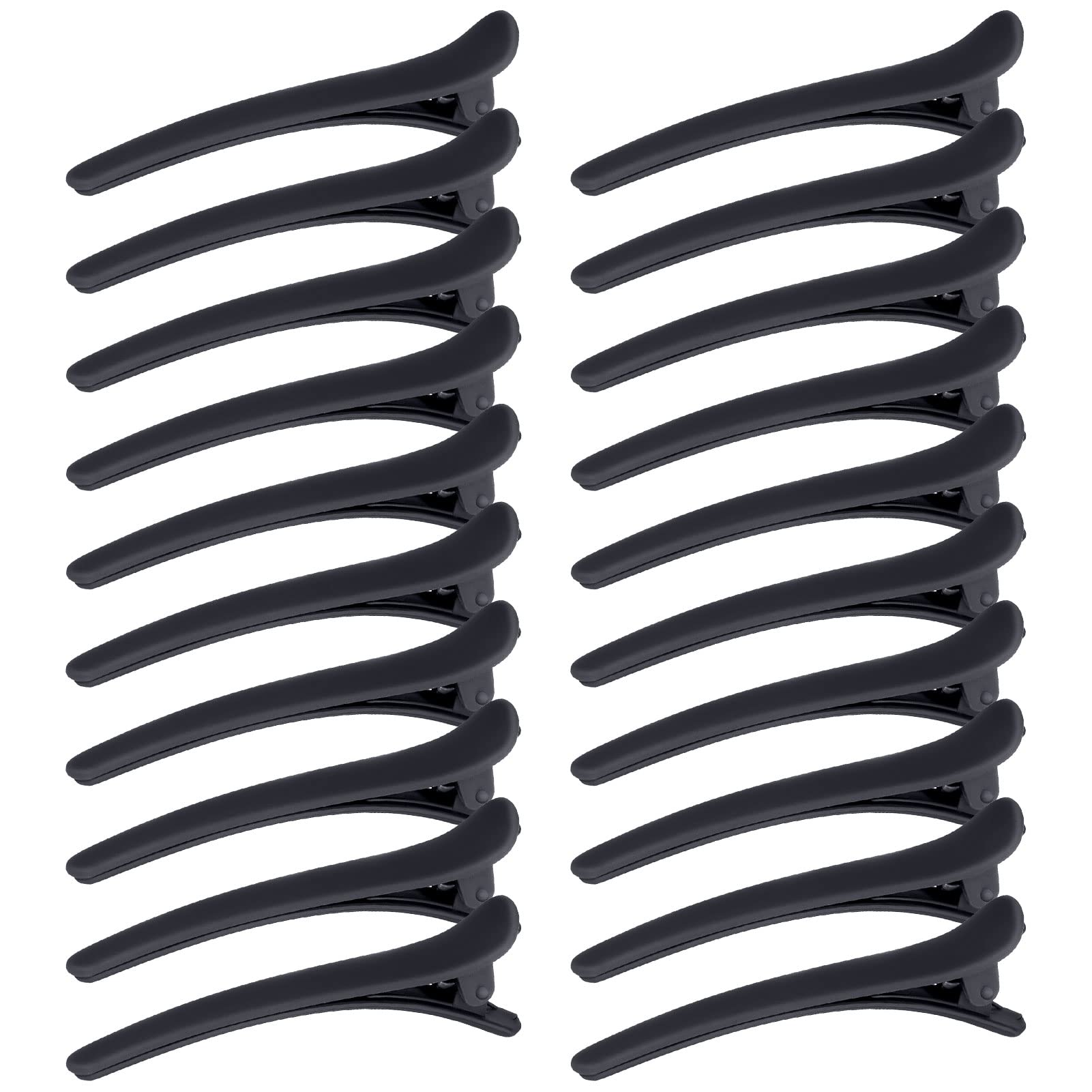 MELLIEX 20 Pcs Hair Clips for Styling Sectioning, Duck Billed Hair Styling Clips, No Crease Hair Sectioning Clips, Black
