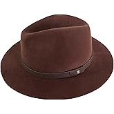 Bryson Wool Felt Fedora Hat–100% Wool, Wide Brim, Water Repellent, UPF 50+ Sun Protection, Unisex Dress Hats for Outdoor