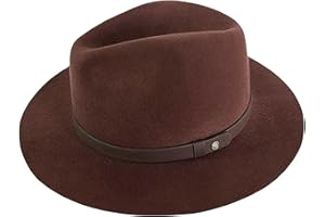 KANUT SPORTS Bryson Wool Felt Fedora Hat–100% Wool, Wide Brim, Water Repellent, UPF 50+ Sun Protection, Unisex Dress Hats for Outdoor