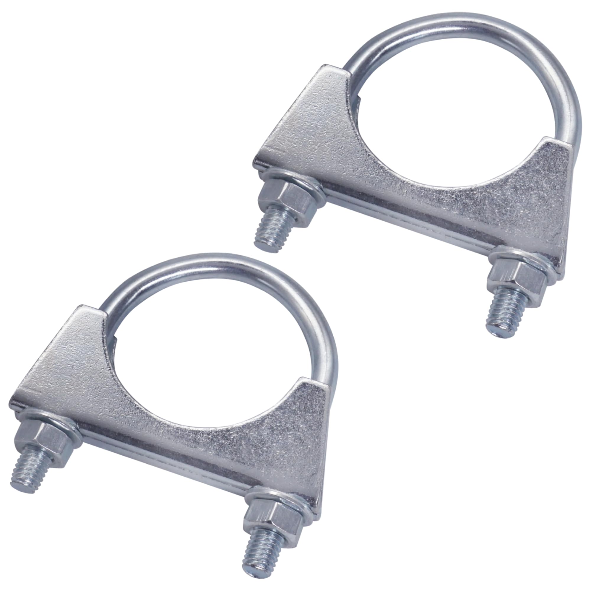 SKIR'CO (2 pcs) Pipe Clamps for 60 mm Diameter Pipes, U-Bolt Clamps, Zinc Plated Pipe Brackets