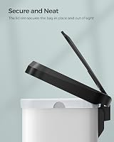 SONGMICS 50 L Kitchen Bin Metal Pedal Bin with Lid White Dove Grey LTB530W03 view 8