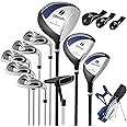 Tangkula 9/10 Pieces Men's Complete Golf Clubs Set Right Hand, Includes 460cc Alloy #1 Driver & #3 Fairway Wood & #4 Hybrid & #6/#7/#8/#9/#P Irons & Putter, Golf Club Set