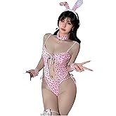 SINGUYUN Women's Sexy Bunny Roleplay Lingerie Anime Cosplay One Piece Set Kawaii Rabbit Outfit Bodysuit for Costume Party