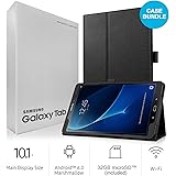 Samsung Galaxy Tab A SM-T580 10.1-Inch Touchscreen 32 GB Tablet (2 GB Ram, Wi-Fi, Android OS, Black) International Version Bundle with Case, Screen Protector, Stylus and 32GB microSD Card