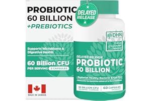 Probiotics Women & Men - 60 Billion CFU Probiotic + Prebiotics | Delayed Release Capsules Survive Stomach Acid for Max Potenc