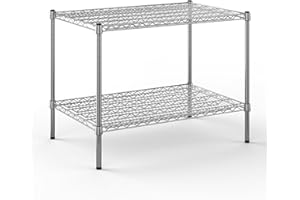 Regal Altair 24" Deep x 36" Wide x 27" High 2 Tier Chrome Wire Shelving Kit | NSF Commercial Storage Rack Unit