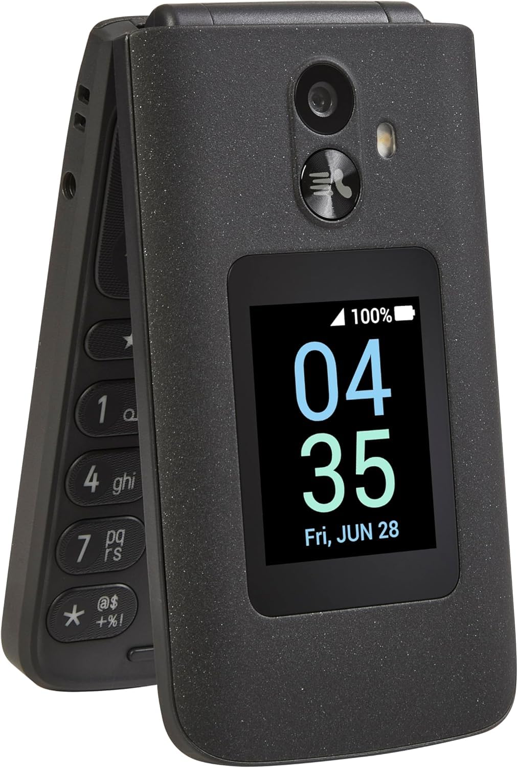 TCL Flip 3 (T435S) 4G LTE Flip Phone | for VERIZON and GSM Unlocked | 16GB | Dual Displays (3.2" Internal, 1.77" External) | 1850mAh Battery | 5MP Camera| Simple, Easy-to-Use Device | Stone Gray