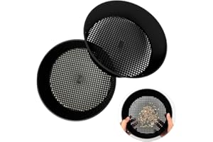 LNQ LUNIQI 2Pcs Soil Sifter Garden Sieve Plastic Sand Sifter Set for Sieve Work of Small Gravel, Soil, Sand（Black）