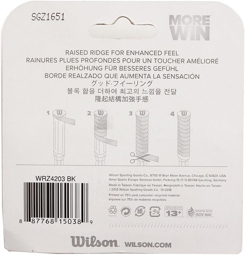 Wilson Classic Contour Replacement Tennis Racquet Grip, Black : Tennis Racket Grips : Sports & Outdoors