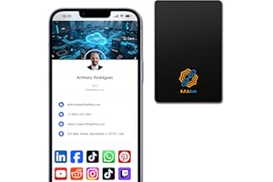 EFFASAFLINK Customized Online Profile, Black Business Card, Digital Business Card, Tap NFC or Scan QR Code to Share Social Information, for iPhone & Android - 1pcs