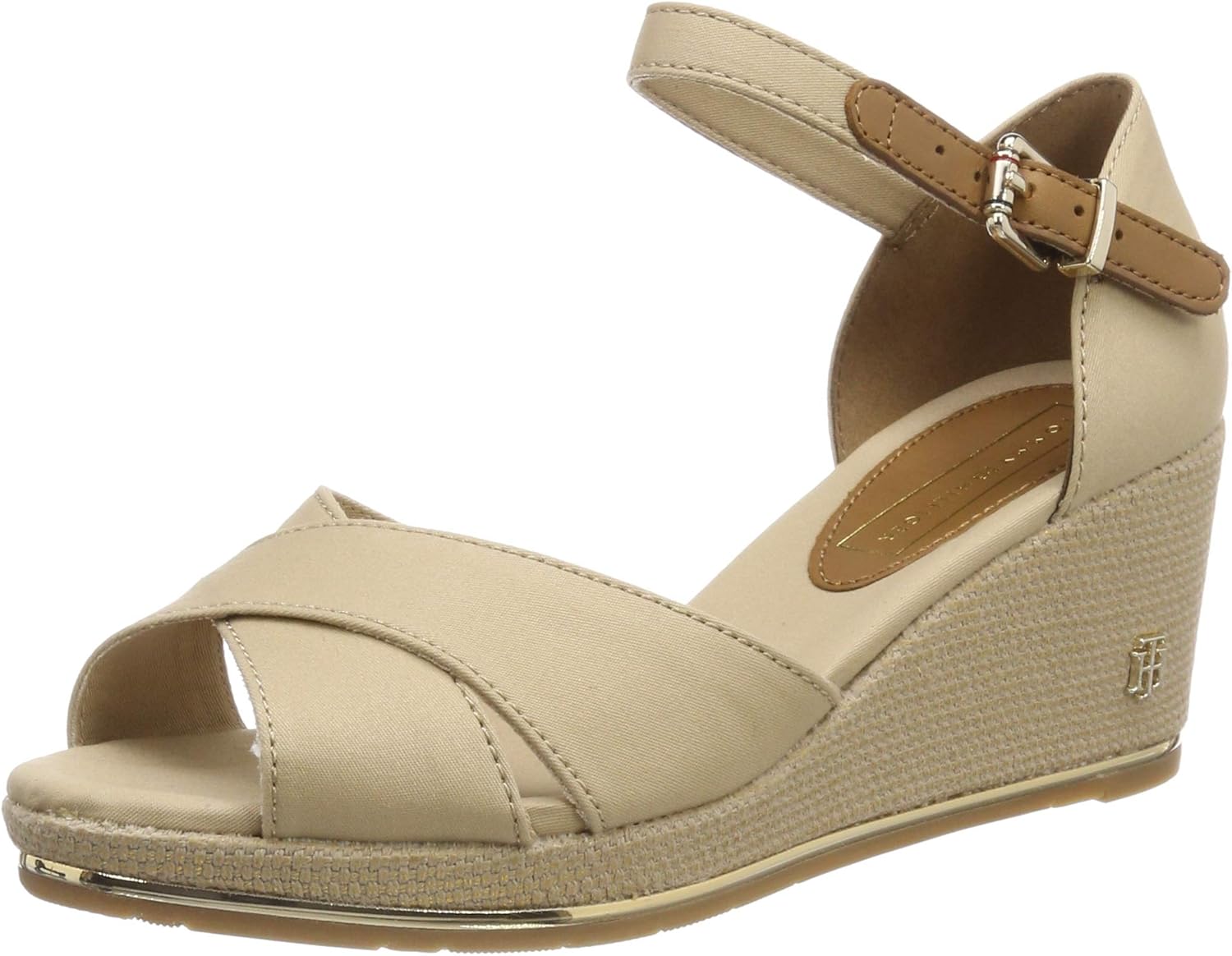 tommy hilfiger feminine mid wedge sandal basic