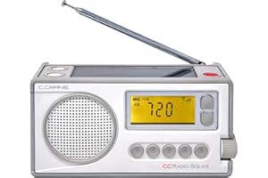 C.CRANE C. Crane CCRadio Solar Wind-Up Portable Emergency Crank Digital Radio AM, FM, NOAA Weather & Alert, Built-in LED Flashlight and Cellphone Charger, Battery Operated & Everyday Use