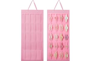 SMUK Hanging Hair Claw Clip Holder Organizer for Women Girls, Large Claw Clip Storage for Wall, Door, Pink Hair Accessories Organizer Display