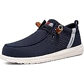LARNMERN Slip On Steel Toe Shoes Men Lightweight Comfortable Lounging Walking Sneakers Steel Toe Loafers