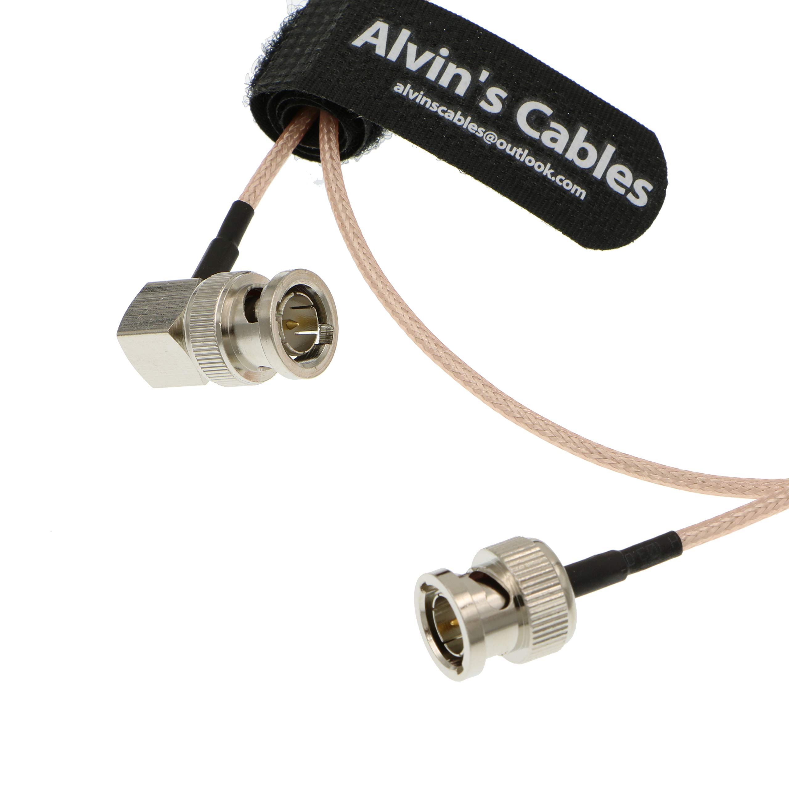 Alvin's Cables BNC Male to Male RG179 Coaxial Cable for BMCC VIDEO Blackmagic Camera Right Angle to Straight 1M