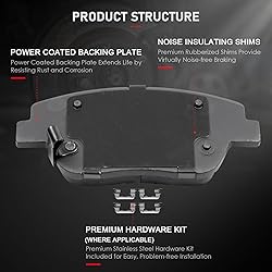 cciyu D1444 D1445 8pcs Front & Rear Ceramic Brake
