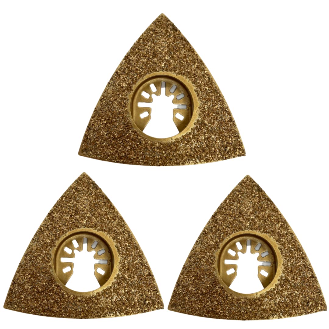 3 Pack - 78mm Carbide Rasp Multi Tool Blades Cutter Saw Set Compatible with Dremel Fein Multimaster Makita Etc Oscillating