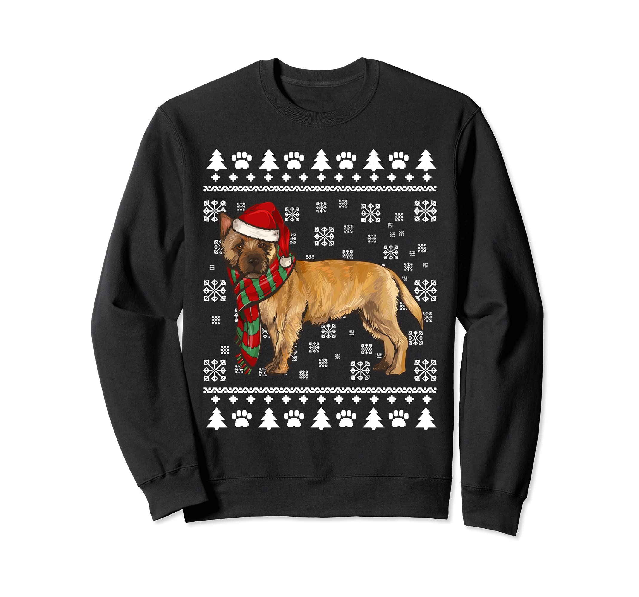 Cairn Terrier Dog Santa Hat Xmas Ugly Christmas Sweatshirt