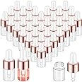 Didaey 100 Pcs Mini Glass Oil Dropper Bottle Bulk, 2 ml Rose Gold Clear Essential Small Empty Bottles Sample Containers Perfume Liquid Vials with Cap for Traveling
