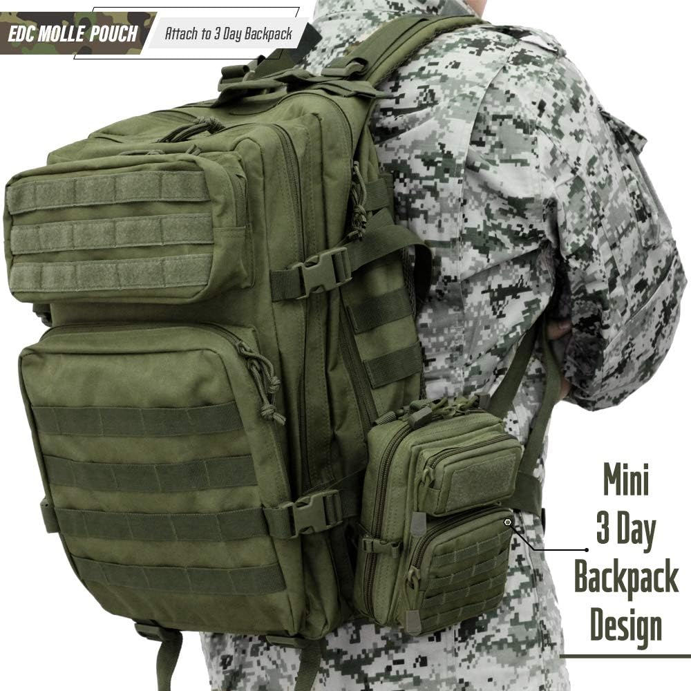 LIVANS Tactical Molle Utility Pouch, EDC Tool Pouch Tactical Phone Pouches Mini Waist Pouches Medical EDC IFAK Pack Mini Design of 3-Day Assault Backpack : Sports & Outdoors